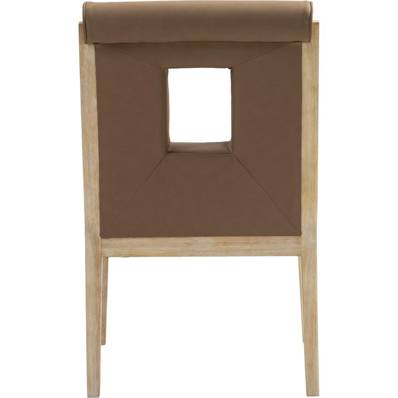 Meridian Gwendolyn Brown Vegan Leather Dining Arm Chair IMAGE 5