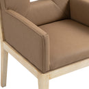 Meridian Gwendolyn Brown Vegan Leather Dining Arm Chair IMAGE 7