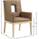 Meridian Gwendolyn Brown Vegan Leather Dining Arm Chair IMAGE 9