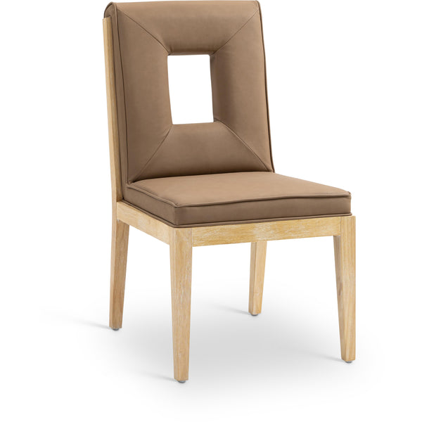 Meridian Gwendolyn Brown Vegan Leather Dining Side Chair IMAGE 1