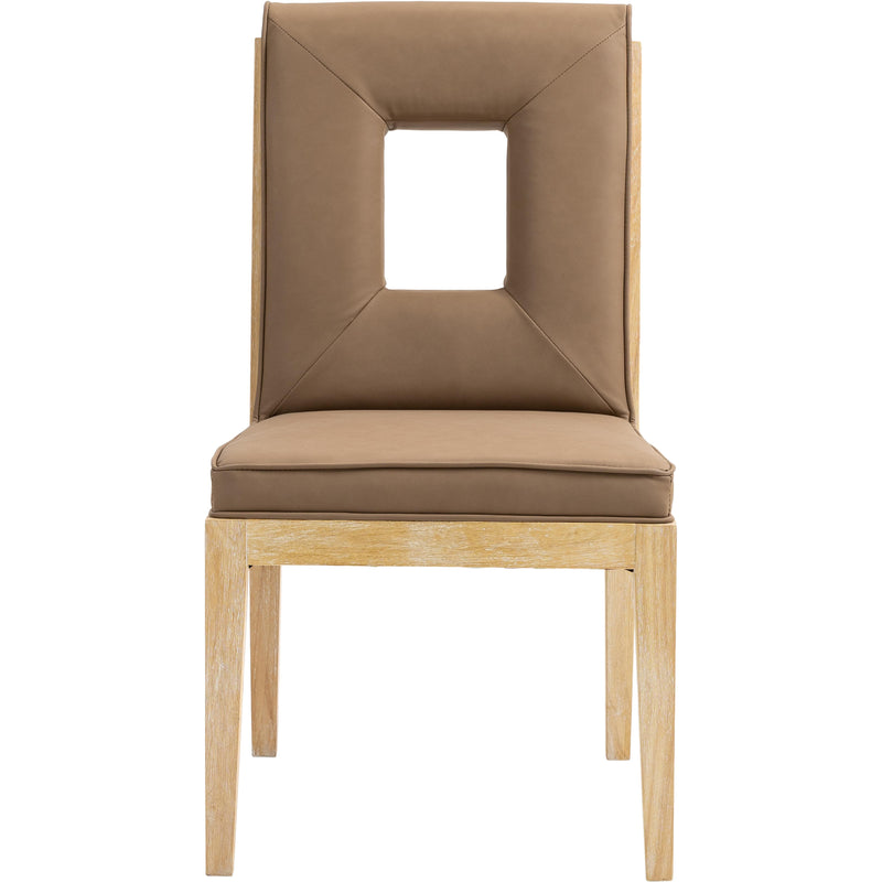 Meridian Gwendolyn Brown Vegan Leather Dining Side Chair IMAGE 3