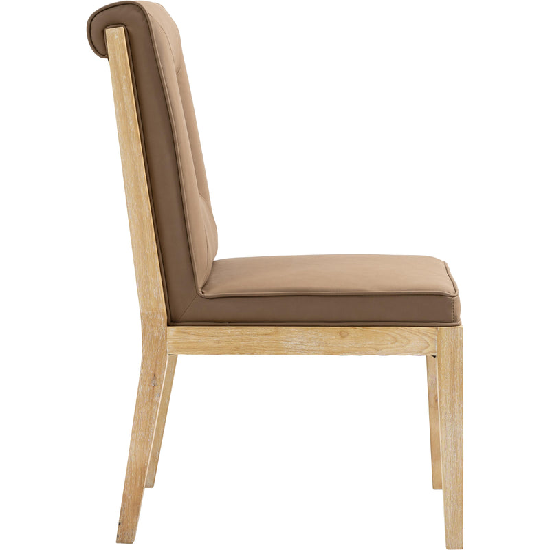 Meridian Gwendolyn Brown Vegan Leather Dining Side Chair IMAGE 4