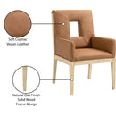 Meridian Gwendolyn Cognac Vegan Leather Dining Arm Chair IMAGE 10