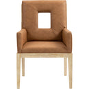 Meridian Gwendolyn Cognac Vegan Leather Dining Arm Chair IMAGE 3