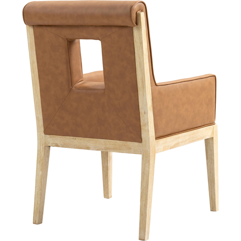 Meridian Gwendolyn Cognac Vegan Leather Dining Arm Chair IMAGE 6