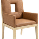 Meridian Gwendolyn Cognac Vegan Leather Dining Arm Chair IMAGE 7