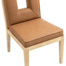 Meridian Gwendolyn Cognac Vegan Leather Dining Side Chair IMAGE 7