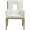 Meridian Gwendolyn Cream Vegan Leather Dining Arm Chair IMAGE 3