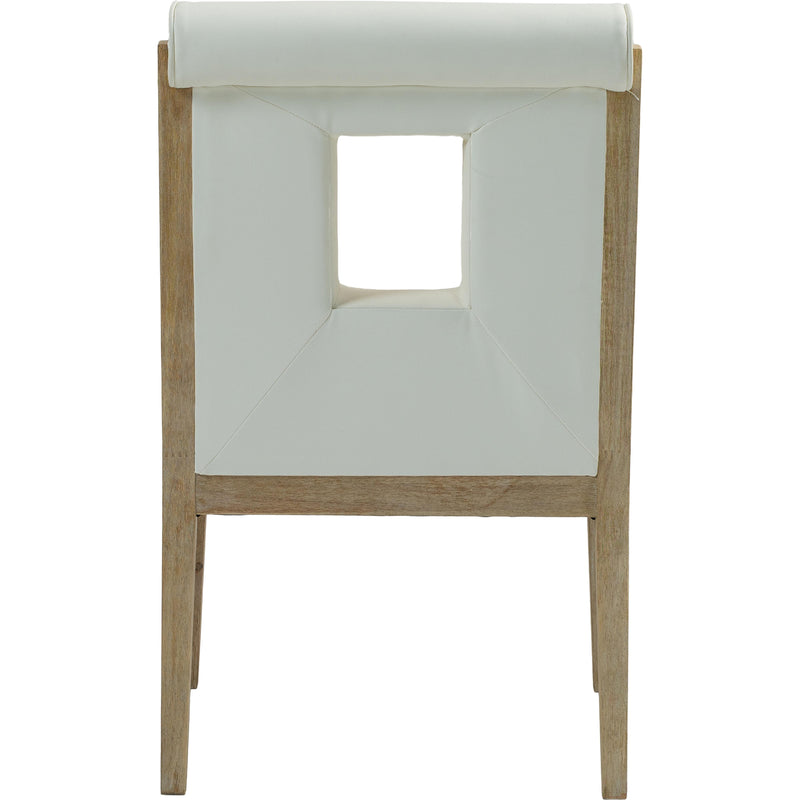 Meridian Gwendolyn Cream Vegan Leather Dining Arm Chair IMAGE 5