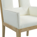 Meridian Gwendolyn Cream Vegan Leather Dining Arm Chair IMAGE 7