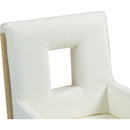 Meridian Gwendolyn Cream Vegan Leather Dining Arm Chair IMAGE 8