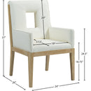 Meridian Gwendolyn Cream Vegan Leather Dining Arm Chair IMAGE 9