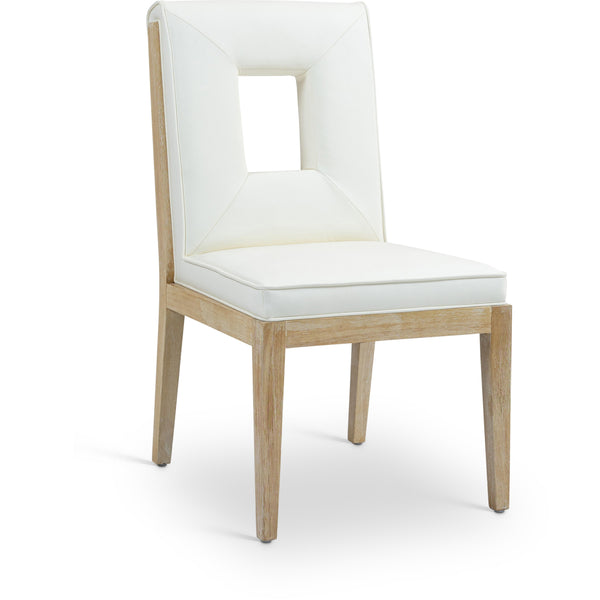 Meridian Gwendolyn Cream Vegan Leather Dining Side Chair IMAGE 1