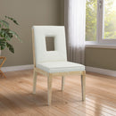 Meridian Gwendolyn Cream Vegan Leather Dining Side Chair IMAGE 2