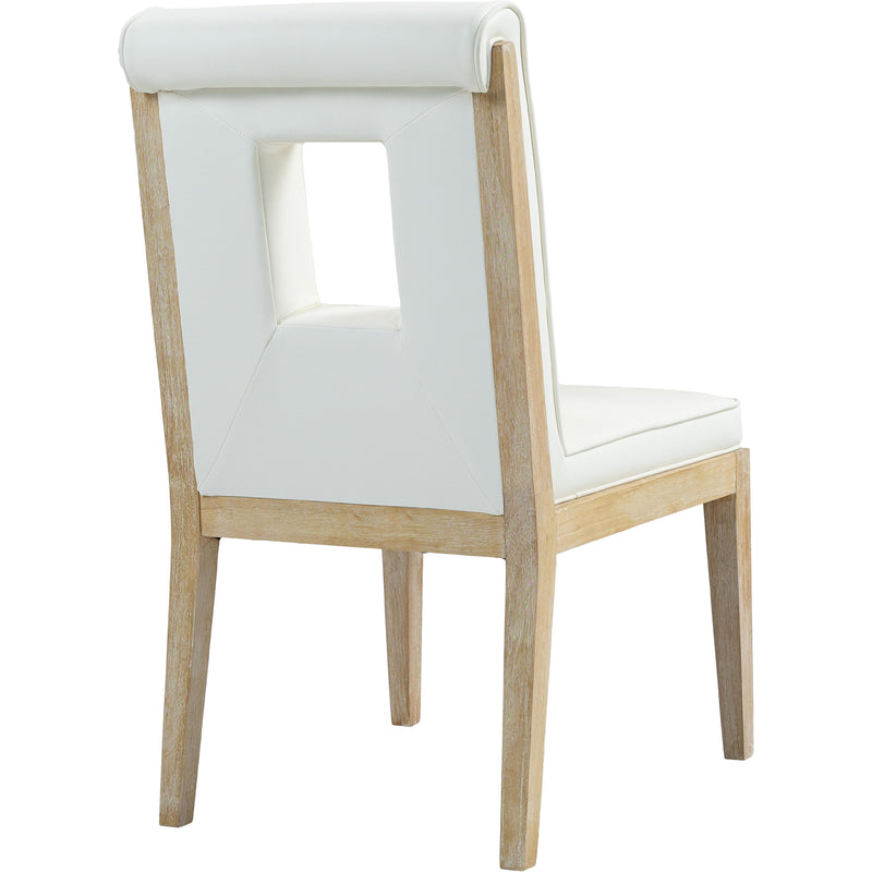 Meridian Gwendolyn Cream Vegan Leather Dining Side Chair IMAGE 6