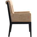 Meridian Gwendolyn Cognac Linen Textured Fabric Dining Arm Chair IMAGE 4