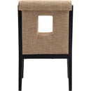 Meridian Gwendolyn Cognac Linen Textured Fabric Dining Arm Chair IMAGE 5