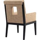 Meridian Gwendolyn Cognac Linen Textured Fabric Dining Arm Chair IMAGE 6
