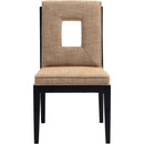 Meridian Gwendolyn Cognac Linen Textured Fabric Dining Side Chair IMAGE 3
