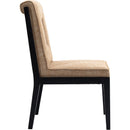 Meridian Gwendolyn Cognac Linen Textured Fabric Dining Side Chair IMAGE 4