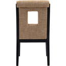 Meridian Gwendolyn Cognac Linen Textured Fabric Dining Side Chair IMAGE 5