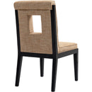 Meridian Gwendolyn Cognac Linen Textured Fabric Dining Side Chair IMAGE 6