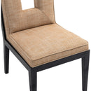 Meridian Gwendolyn Cognac Linen Textured Fabric Dining Side Chair IMAGE 7