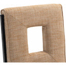 Meridian Gwendolyn Cognac Linen Textured Fabric Dining Side Chair IMAGE 8