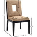 Meridian Gwendolyn Cognac Linen Textured Fabric Dining Side Chair IMAGE 9