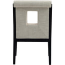 Meridian Gwendolyn Cream Linen Textured Fabric Dining Arm Chair IMAGE 5