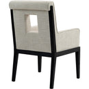 Meridian Gwendolyn Cream Linen Textured Fabric Dining Arm Chair IMAGE 6