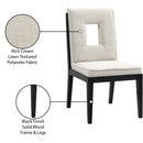 Meridian Gwendolyn Cream Linen Textured Fabric Dining Side Chair IMAGE 10