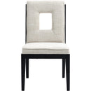 Meridian Gwendolyn Cream Linen Textured Fabric Dining Side Chair IMAGE 3