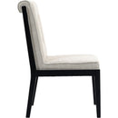 Meridian Gwendolyn Cream Linen Textured Fabric Dining Side Chair IMAGE 4