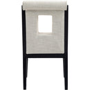 Meridian Gwendolyn Cream Linen Textured Fabric Dining Side Chair IMAGE 5