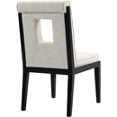 Meridian Gwendolyn Cream Linen Textured Fabric Dining Side Chair IMAGE 6