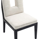 Meridian Gwendolyn Cream Linen Textured Fabric Dining Side Chair IMAGE 7