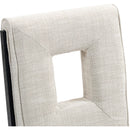 Meridian Gwendolyn Cream Linen Textured Fabric Dining Side Chair IMAGE 8