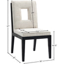 Meridian Gwendolyn Cream Linen Textured Fabric Dining Side Chair IMAGE 9