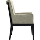 Meridian Gwendolyn Green Linen Textured Fabric Dining Arm Chair IMAGE 4