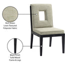 Meridian Gwendolyn Green Linen Textured Fabric Dining Side Chair IMAGE 10