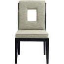 Meridian Gwendolyn Green Linen Textured Fabric Dining Side Chair IMAGE 3