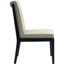 Meridian Gwendolyn Green Linen Textured Fabric Dining Side Chair IMAGE 4