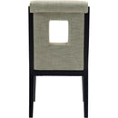 Meridian Gwendolyn Green Linen Textured Fabric Dining Side Chair IMAGE 5