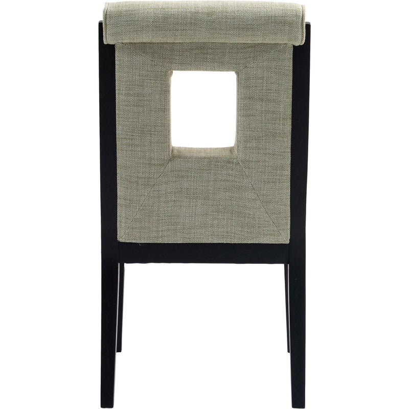 Meridian Gwendolyn Green Linen Textured Fabric Dining Side Chair IMAGE 5