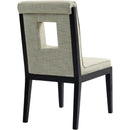 Meridian Gwendolyn Green Linen Textured Fabric Dining Side Chair IMAGE 6