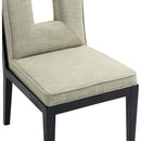 Meridian Gwendolyn Green Linen Textured Fabric Dining Side Chair IMAGE 7
