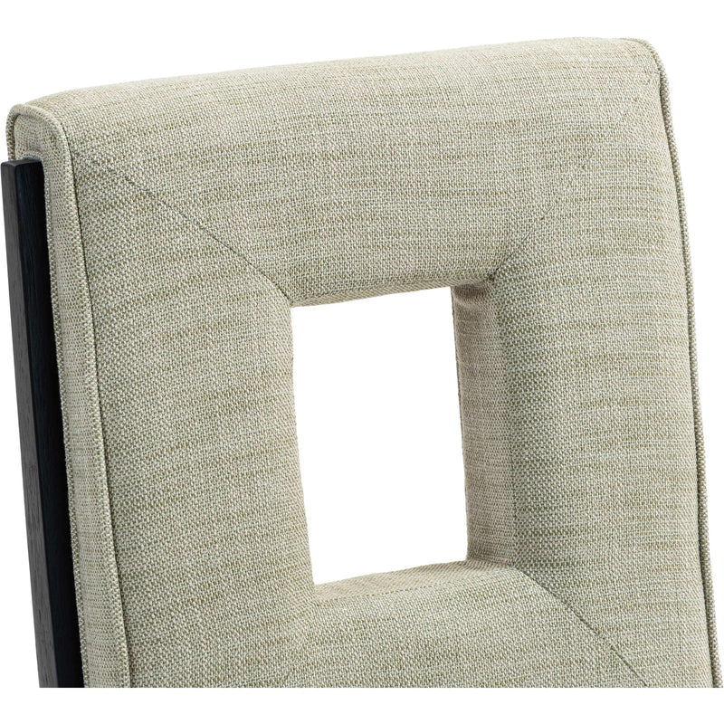 Meridian Gwendolyn Green Linen Textured Fabric Dining Side Chair IMAGE 8