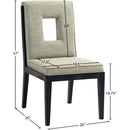 Meridian Gwendolyn Green Linen Textured Fabric Dining Side Chair IMAGE 9