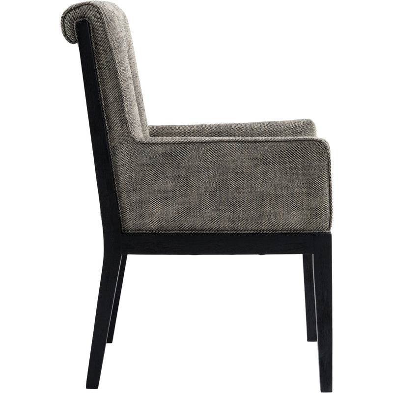Meridian Gwendolyn Grey Linen Textured Fabric Dining Arm Chair IMAGE 4